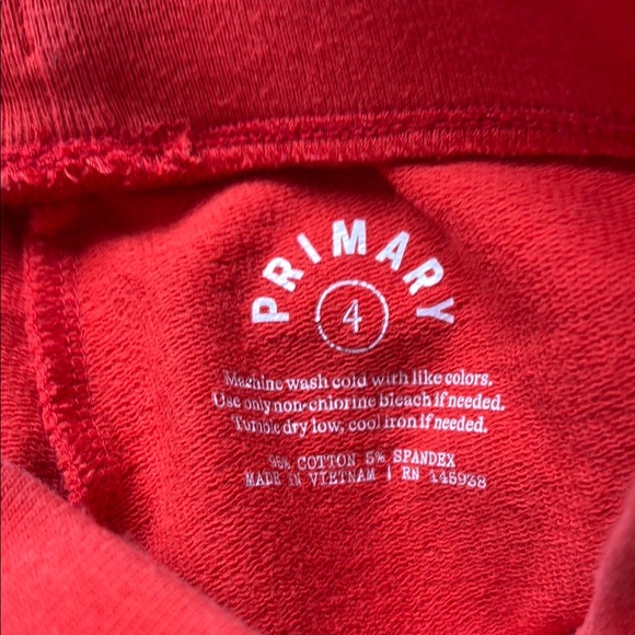 Primary Cotton Joggers Pair, Pink and Orange, size 4 - Picture 2 of 4